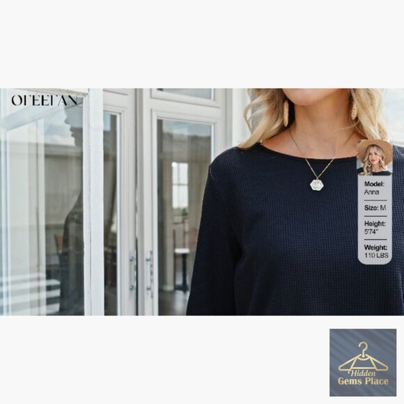 Plus Size Lace Crochet Blouse 3/4 Sleeve Waffle Knit Dressy Casual Top - Picture 6 of 7